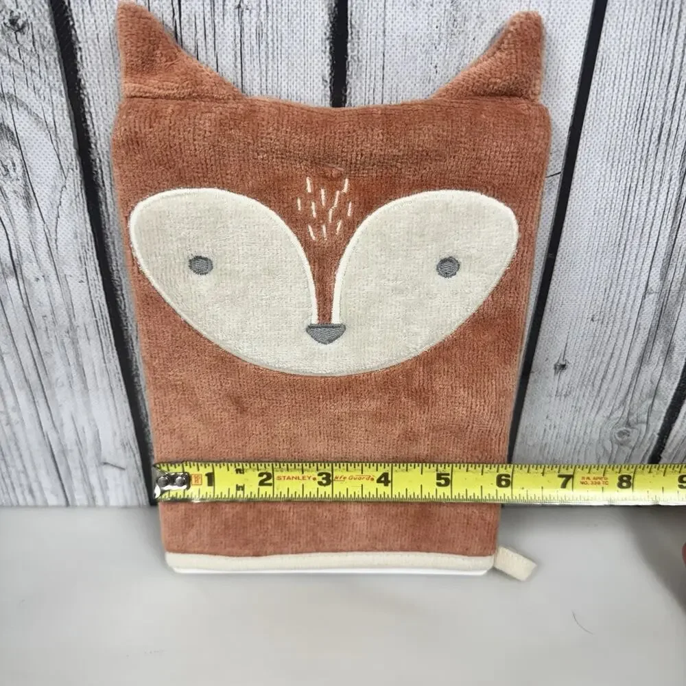 Cloud Island Baby Wash Mitt Set Orange Fox Soft Plush Cotton Infant Baby NWT